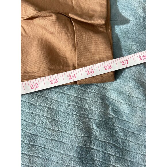 A New Day Womens Cuffed Pants 16 Beige Elastic Waist Flat front Loose Fit Preppy - Picture 7 of 8